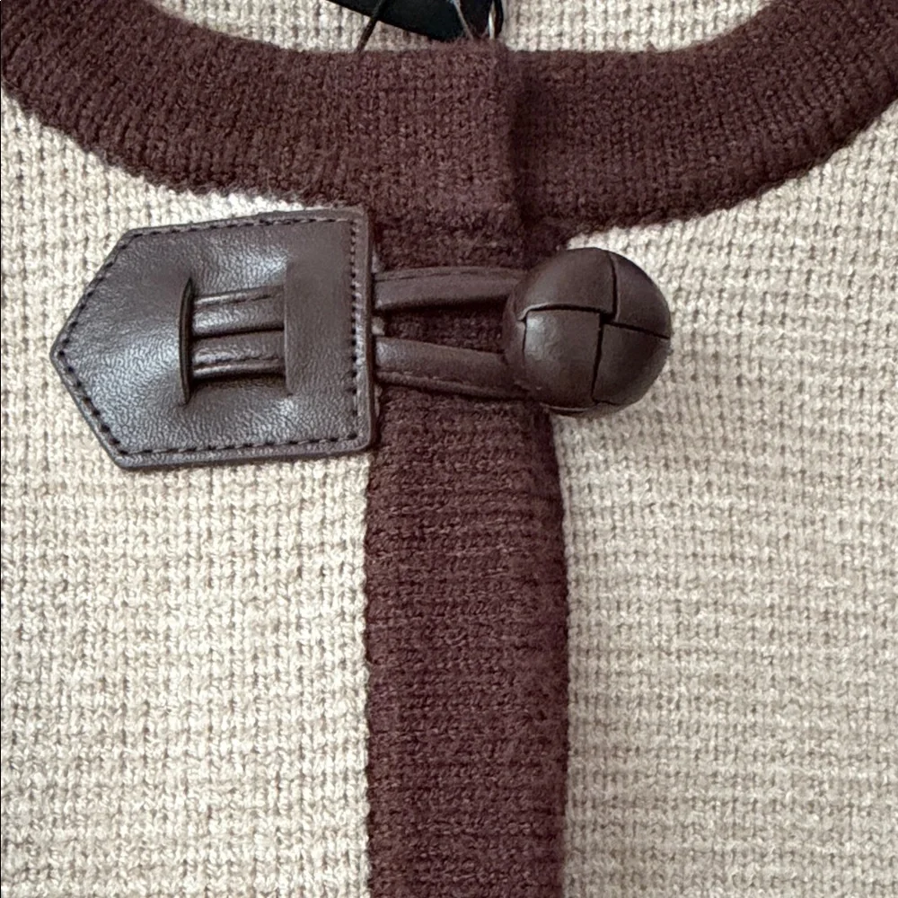 Tahari Women’s Knit Toggle Cardigan Sweater Jacket in  Elegant Beige/Brown Sz-S - Picture 7 of 10